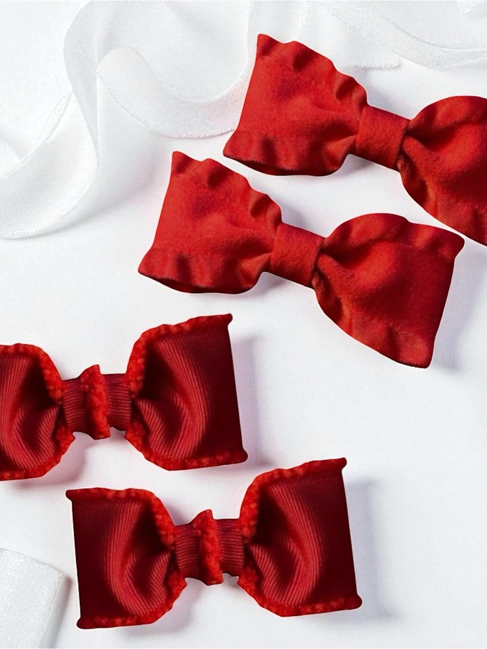 Elegant Red Hair Bows for Kids - Picture 5 of 8